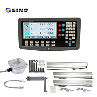 SINO SDS2-3VA 0.5um ความละเอียด DRO 3 Axis Digital Readout Meter RS422 สัญญาณสําหรับโรงงานหมุน